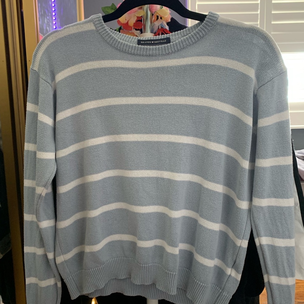 Brandy Melville blue & white striped sweater
